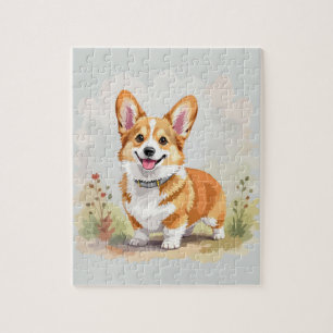 Süßer roter Pembroke Welsh Corgi Hund Puzzle