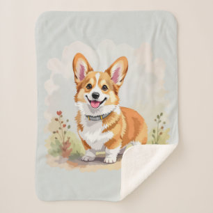 Süßer roter Pembroke Welsh Corgi Hund Sherpadecke