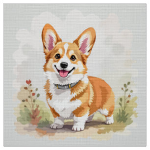 Süßer roter Pembroke Welsh Corgi Hund Stoff
