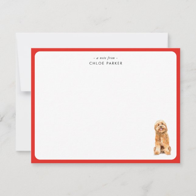 Süßer roter Rand Golden Doodle Weihnachten Danke  (Vorderseite)