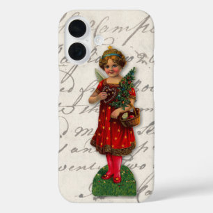 Süßer roter Weihnachts-Engel im viktorianischen St iPhone 16 Hülle