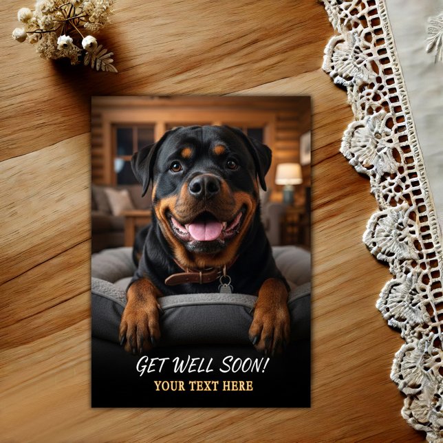 Süßer Rottweiler Gute Besserung Postkarte (Von Creator hochgeladen)