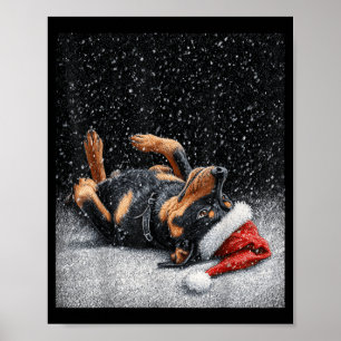 Süßer Rottweiler Lustiges Weihnachten Poster