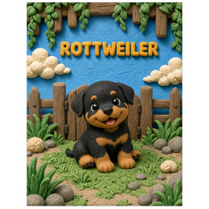 Süßer Rottweiler-Welpe, Babyhund Postkarte