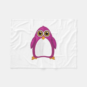 Süßer Rotvioletter Pinguin – Kawaii Cartoon Pingui Fleecedecke