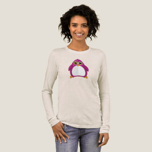 Süßer Rotvioletter Pinguin – Kawaii Cartoon Pingui Tri-Blend Shirt