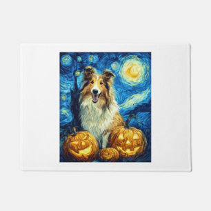 Süßer Rough Collie Hund Halloween Jack O Lantern K Fußmatte
