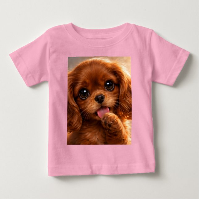 Süßer Ruby Cavalier Spaniel Baby T-shirt (Vorderseite)