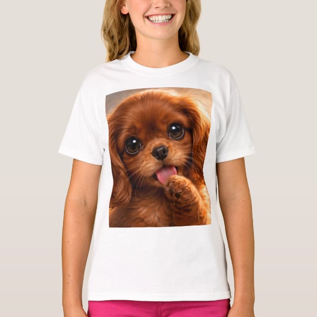 Süßer Ruby Cavalier Spaniel T-Shirt (Vorderseite)