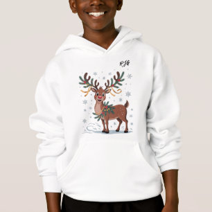 Süßer Rudolf mit goldenen Akzenten Initialen Hoodie