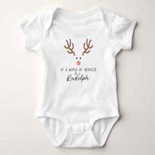 Süßer Rudolph Rotnasen-Rentier  Baby Strampler