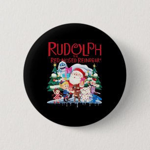 Süßer Rudolph The Red Nosed Reindeer Weihnachtsspe Button