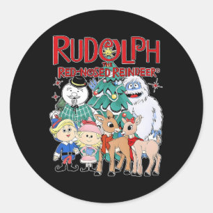 Süßer Rudolph The Red Nosed Reindeer Weihnachtsspe Runder Aufkleber