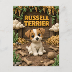 Süßer Russell Terrier Welpe, Baby Hund Postkarte