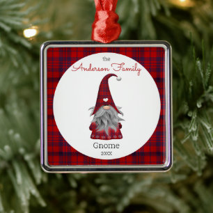 Süßer rustikaler personalisierter Weihnachts-Gnom- Ornament Aus Metall