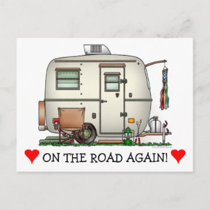Süßer RV Vintage Glas Ei Camper Reisewagen Postkarte