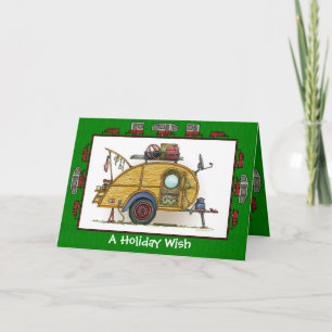 Süßer RV Vintage Tränenanhänger Wohnwagen Reisewag Feiertagskarte