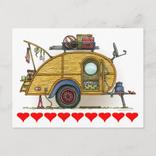 Süßer RV Vintage Tränenanhänger Wohnwagen Reisewag Postkarte