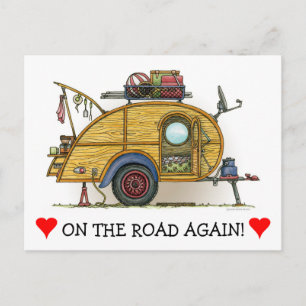 Süßer RV Vintage Tränenanhänger Wohnwagen Reisewag Postkarte