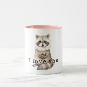 Süßer Sahne-Waschbär-Herz-Donut Tasse