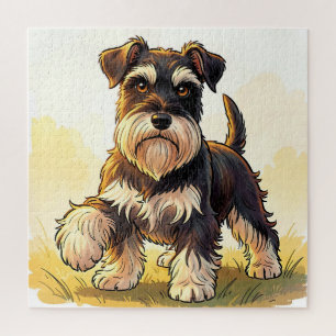 Süßer Salz-und-Pfeffer-Schnauzer-Welpe Puzzle