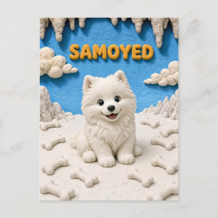 Süßer Samojede-Welpe, Babyhund Postkarte