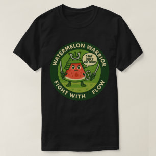 Süßer Samurai-Wassermelonen-Japanisches Thema-Kuns T-Shirt