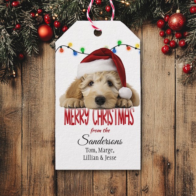Süßer Santa Goldendoodle Weihnachten Geschenkanhänger (Von Creator hochgeladen)