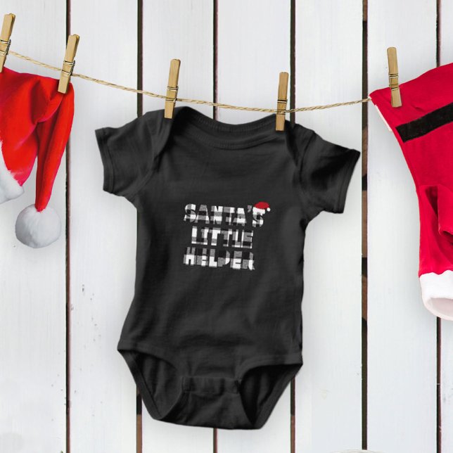 Süßer Santa's Little Helper Einteiler (cute santa's little helper baby one-piece body suit.)