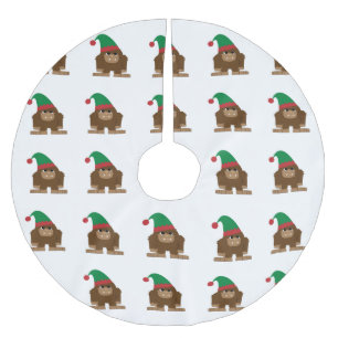 Süßer Sasquatch-Weihnachtself Polyester Weihnachtsbaumdecke