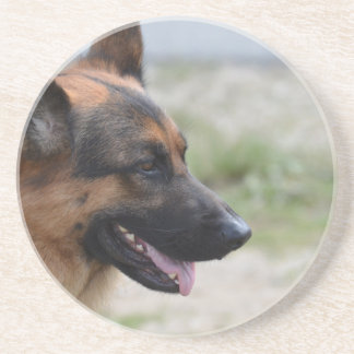 Süßer Schäferhund-Hund Sandstein Untersetzer