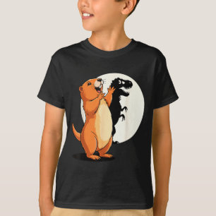 Süßer Schatten eines Waldmurmeltieres Dinosaurier- T-Shirt