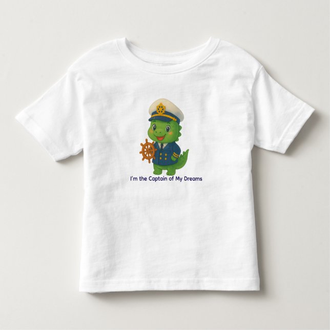 Süßer Schiffskapitän Dinosaurier – Dino Jobs Kleinkind T-shirt (Vorderseite)