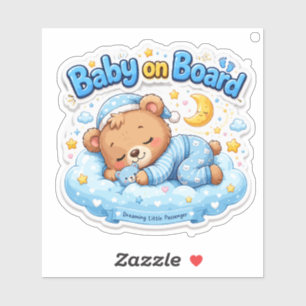 Süßer schlafender Bär Baby an Bord Aufkleber