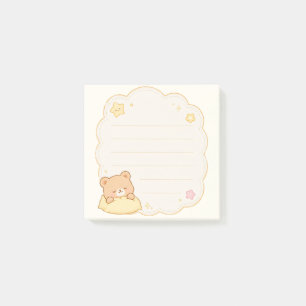 Süßer schlafender Bär Kawaii Wolken Notizblock