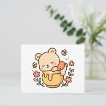 Süßer Schlafender Bären-Honigtopf Kawaii-Design