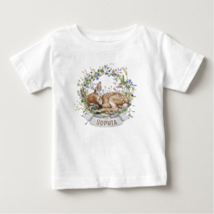 Süßer schlafender Frühling Reh Baby T-shirt