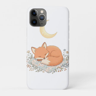 Süßer schlafender Fuchs auf Quilt unter dem Halbmo Case-Mate iPhone Hülle