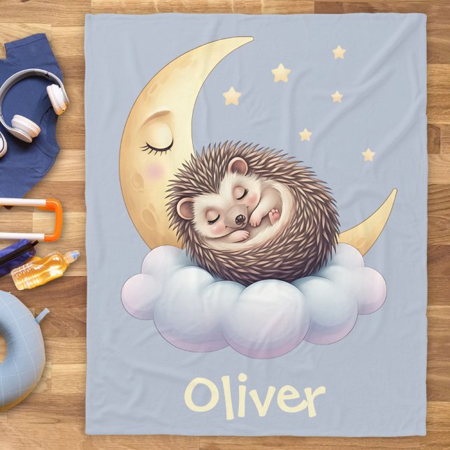 Süßer schlafender Igel Fleecedecke (Von Creator hochgeladen)