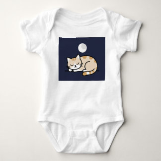Süßer Schlafender Katzenmond Baby-Body Baby Strampler