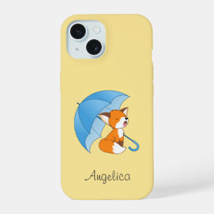 Süßer schlafender kleiner Fuchs unter einem Regens iPhone 15 Hülle
