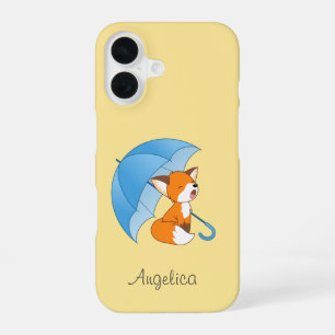 Süßer schlafender kleiner Fuchs unter einem Regens iPhone 16 Hülle