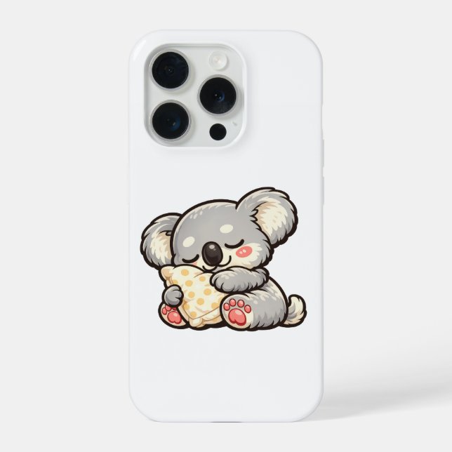 Süßer schlafender Koala mit Kissen iPhone Hülle (Rückseite)