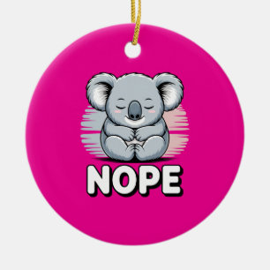 Süßer schlafender Koala “Nö” Lustiger Cartoon Keramik Ornament