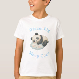 Süßer schlafender Panda auf Wolken-Wasserfarbe T-Shirt