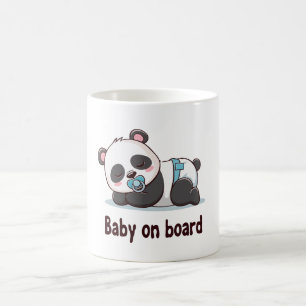 Süßer Schlafender Panda "Baby an Bord" Auto-Aufkle Kaffeetasse
