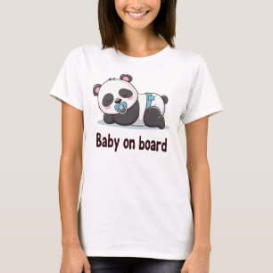 Süßer Schlafender Panda "Baby an Bord" Auto-Aufkle T-Shirt