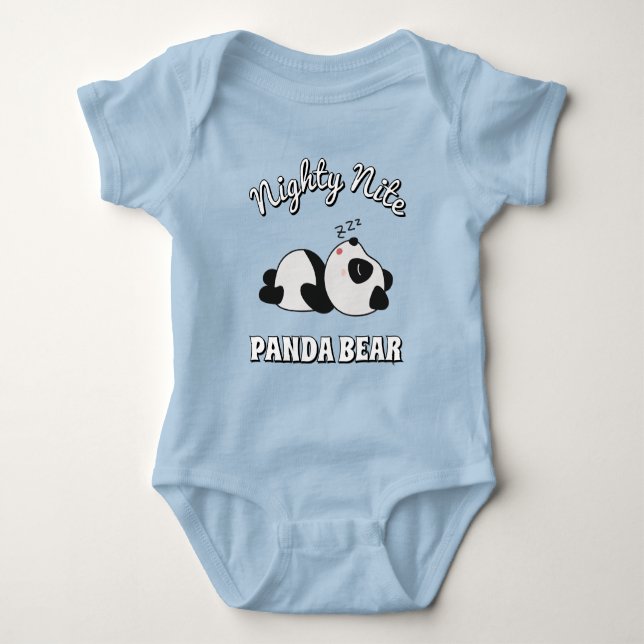 Süßer schlafender Panda-Bär Blau Junge Baby Strampler (Vorderseite)