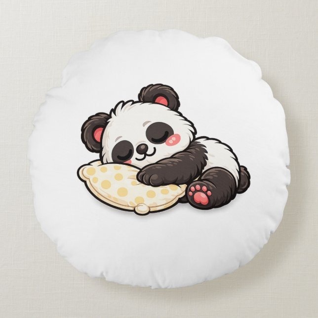 Süßer schlafender Panda mit Kissen (Vorderseite)
