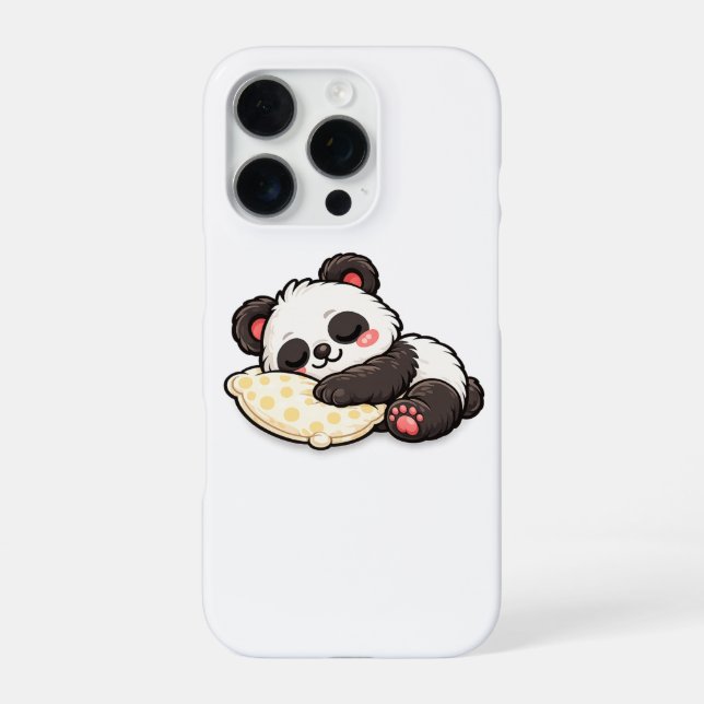 Süßer schlafender Panda mit Kissen iPhone Hülle (Rückseite)
